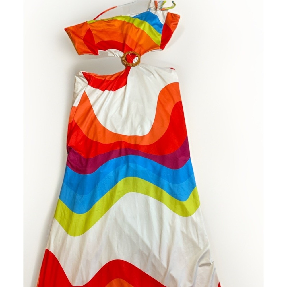 Rainbow Dress Cutout One Strap Chicme Womens Size Large Pride Club wear Resort